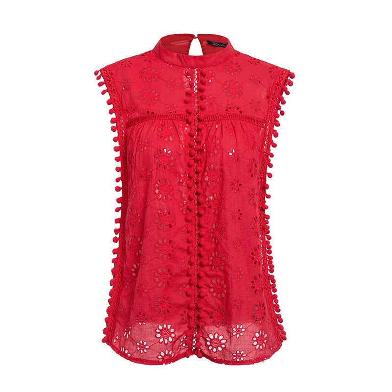 Hollow Sleeveless Casual Top null