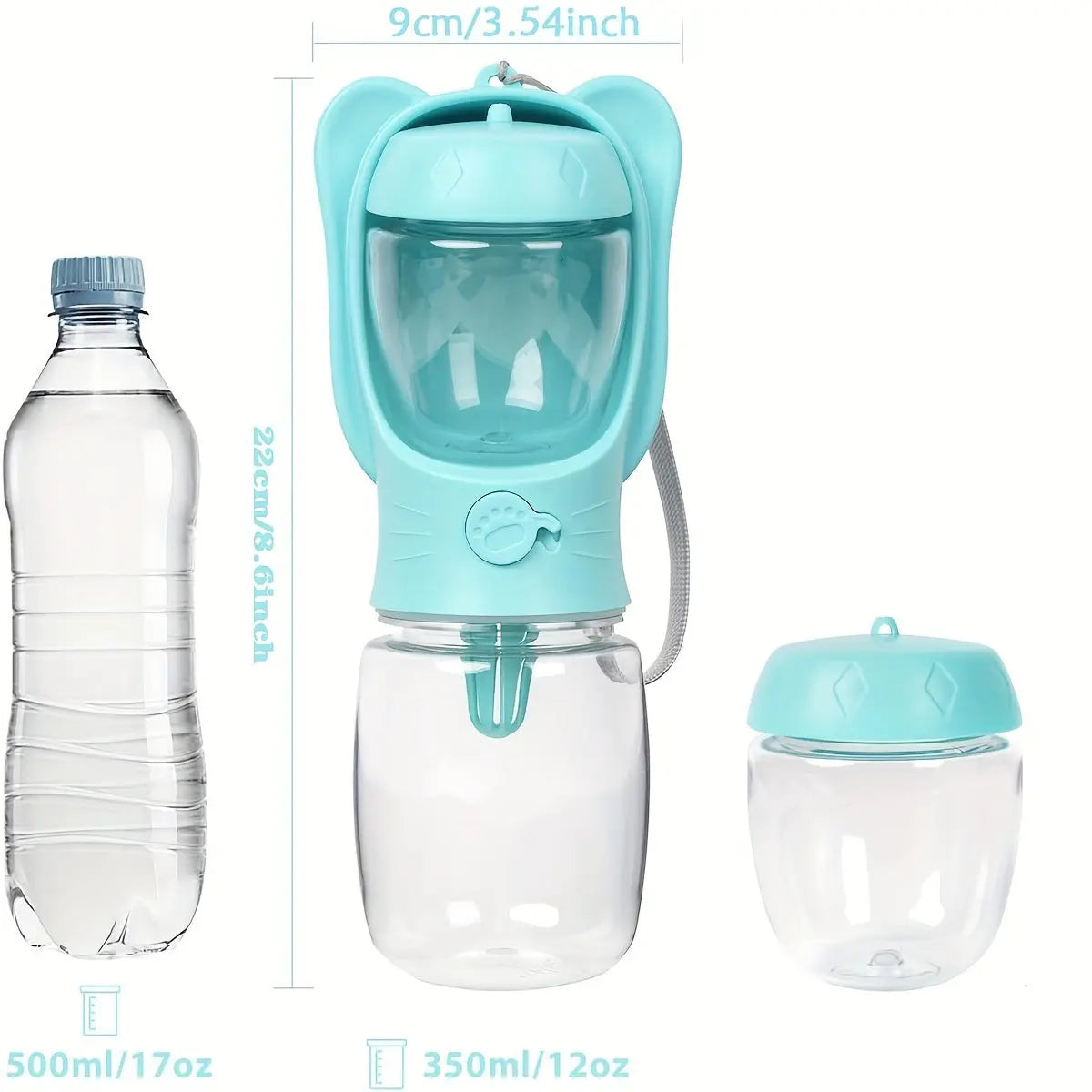 Portable Pet Water Bottle With Food Container null