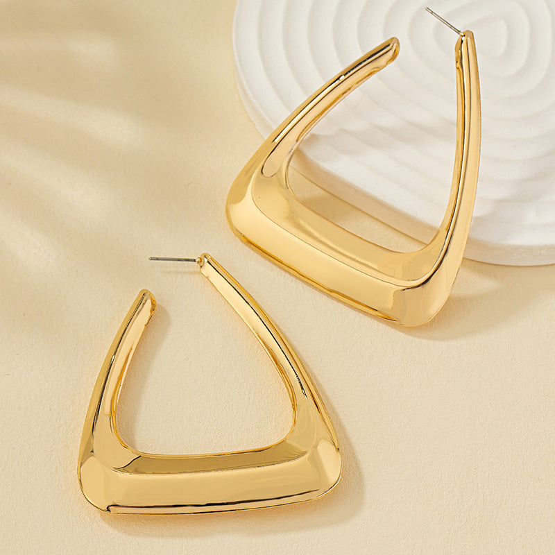 Electroplating Metal Earrings null