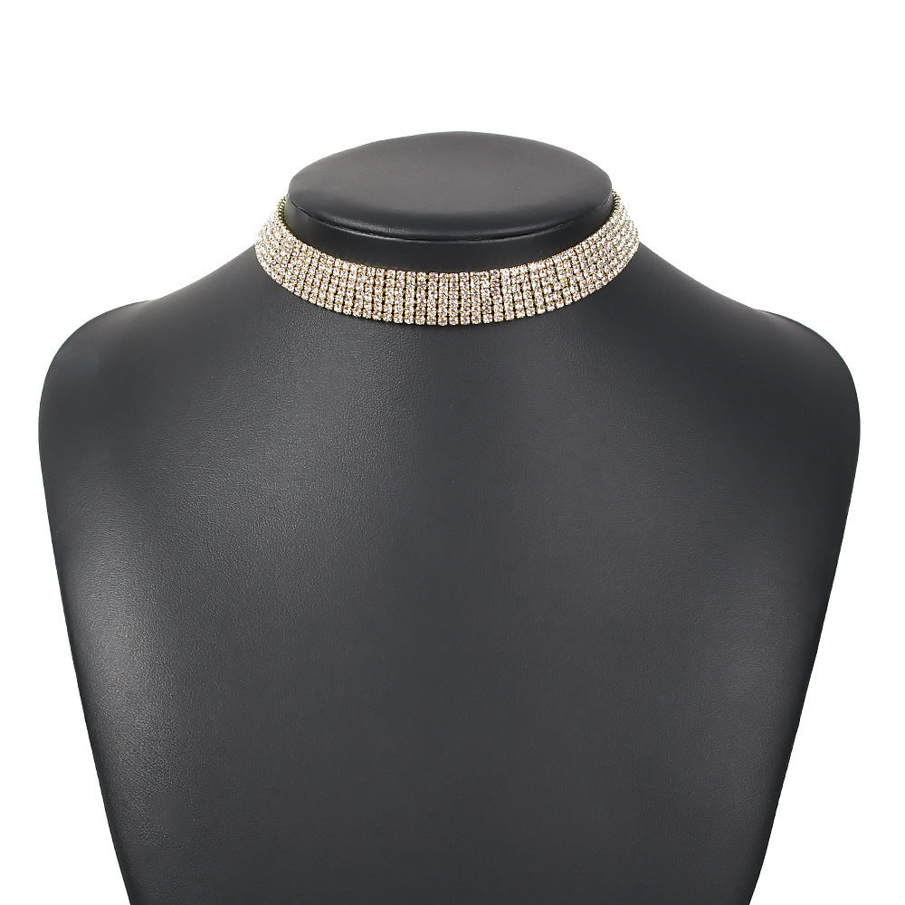 Clavicle Chain Full Rhinestone Necklace null