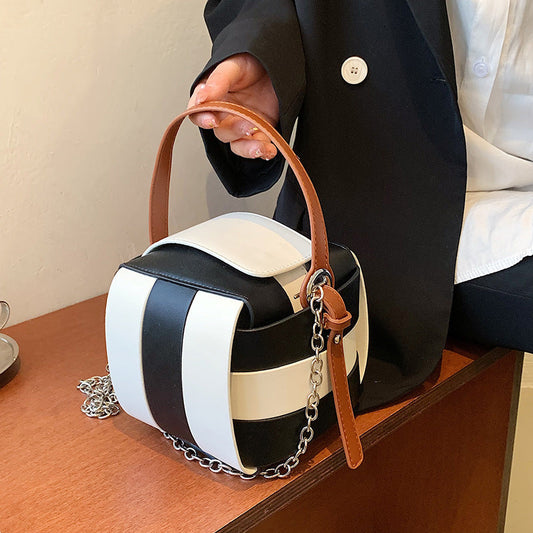 Spliced Leather Handbags null