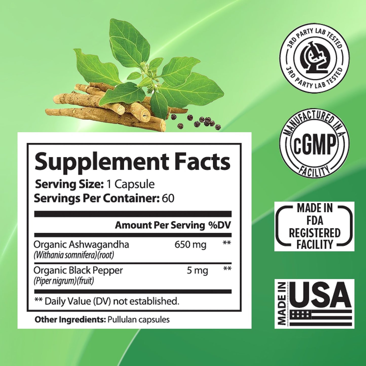 Stress Relief Immune Support Ashwagandha Supplements null