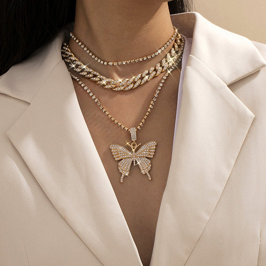 Elegant Full Inlaid Cuban Chain Necklace null