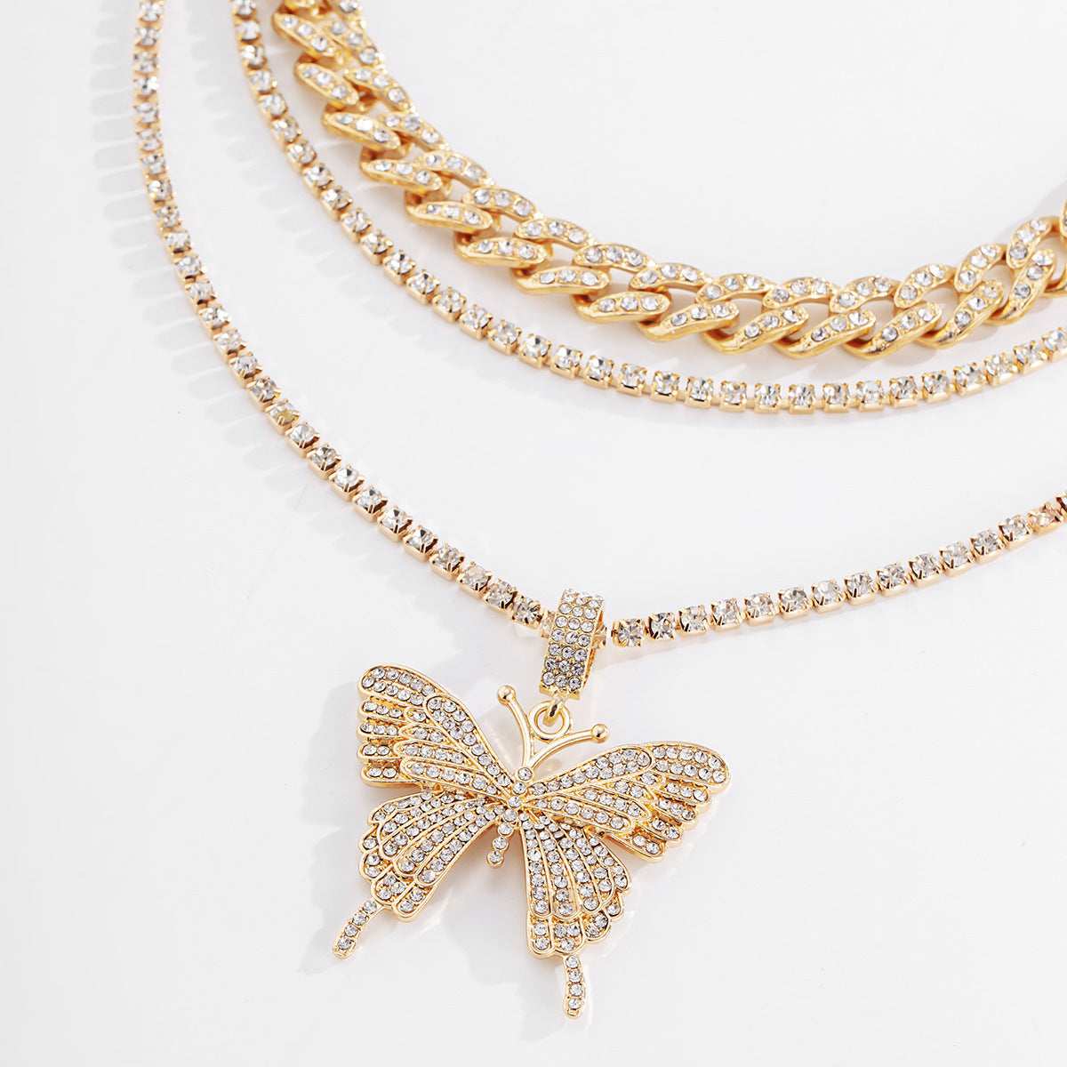 Elegant Full Inlaid Cuban Chain Necklace null