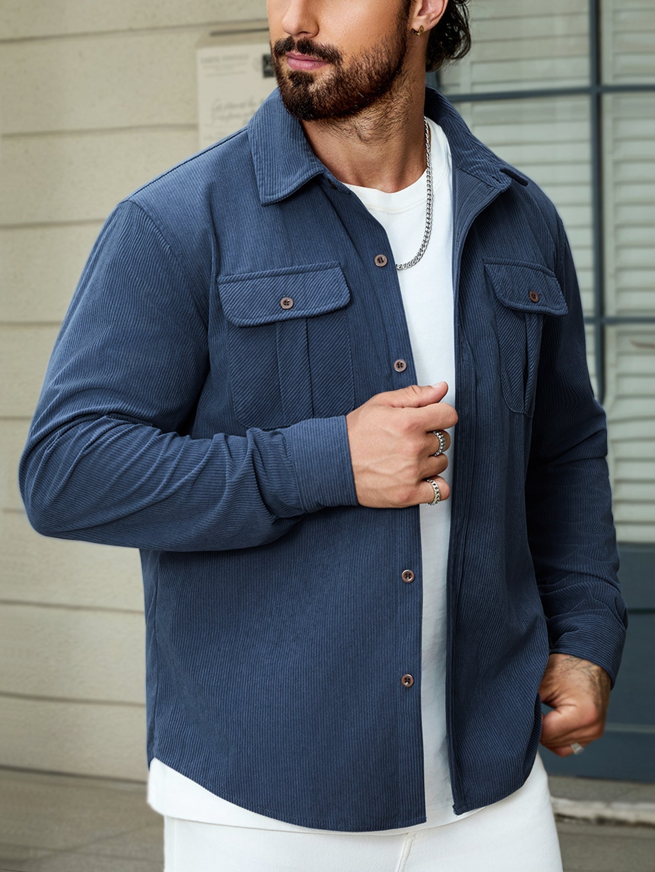 Corduroy Tooling Long Sleeves Shirt null
