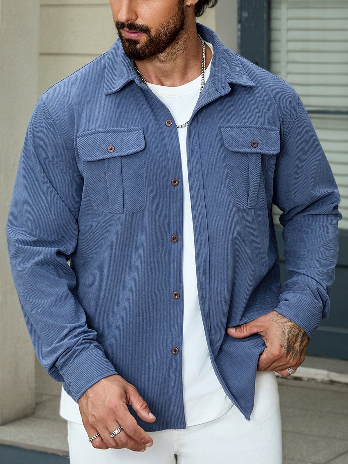 Corduroy Tooling Long Sleeves Shirt null