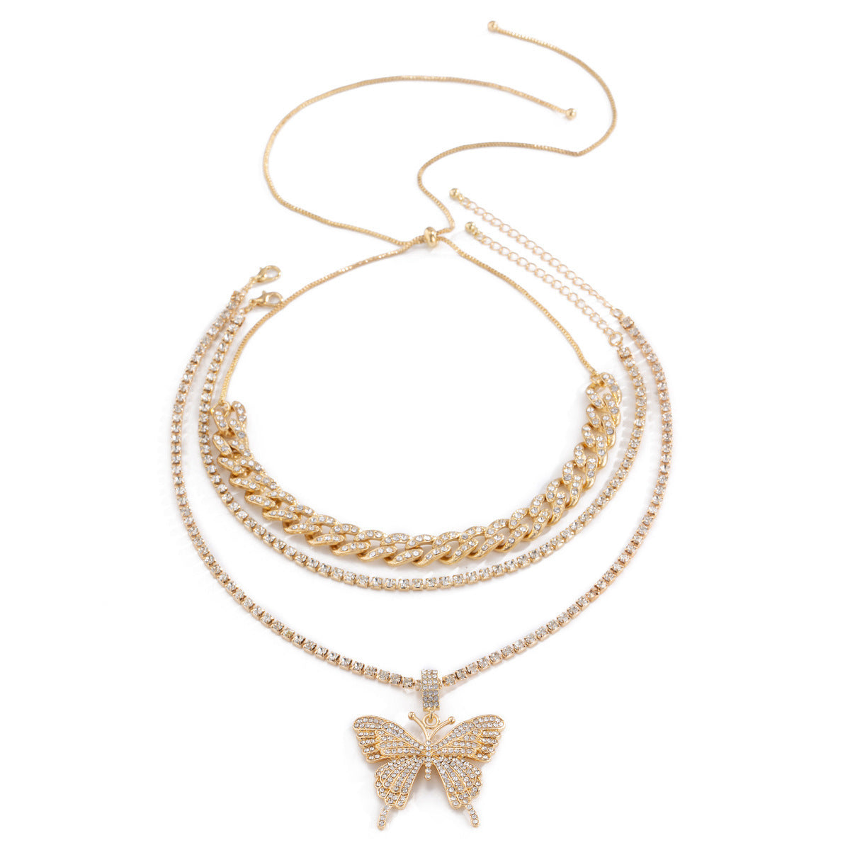 Elegant Full Inlaid Cuban Chain Necklace null