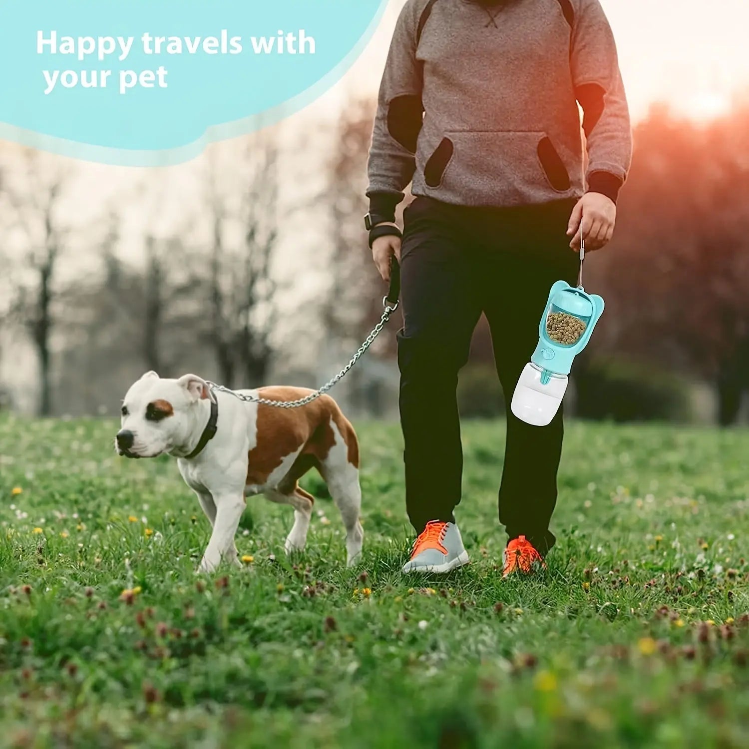 Portable Pet Water Bottle With Food Container null