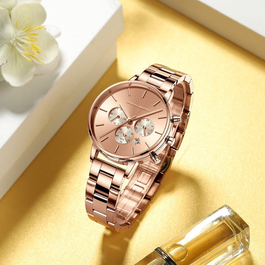 Stainless Steel Chain Double Snap Watch null
